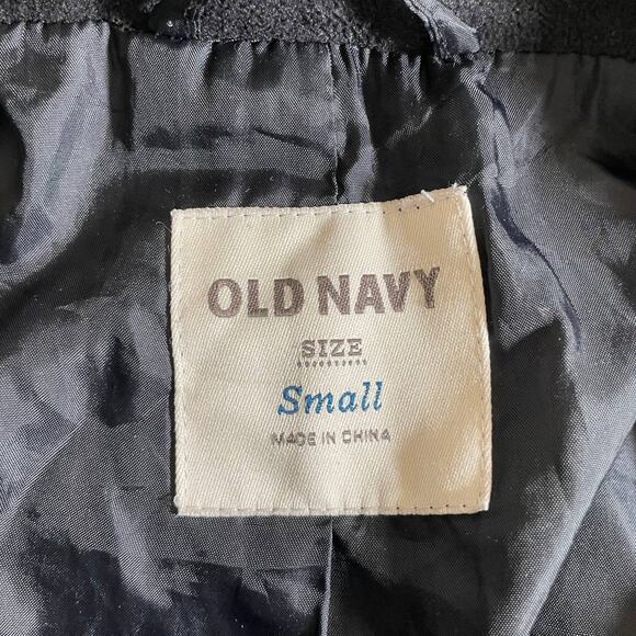 OLD NAVY Women's Fleece Double Breasted Coat Jacket Black Sz Small Classic Work - Picture 6 of 9